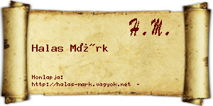 Halas Márk névjegykártya